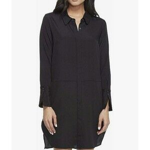 Halston Heritage Womens Long Sleeve Shirtdress with Wide Cuff
Sz 8